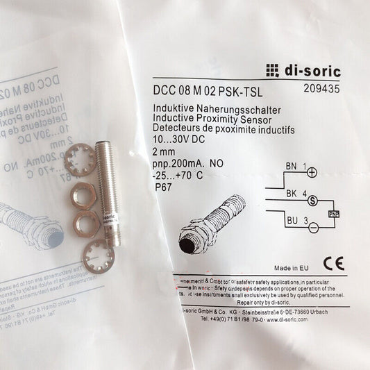 new 1PC For Di-soric DCC 08 M 02 PSK-TSL Proximity Switch Sensor DCC08M02PSK-TSL - DI-SORIC