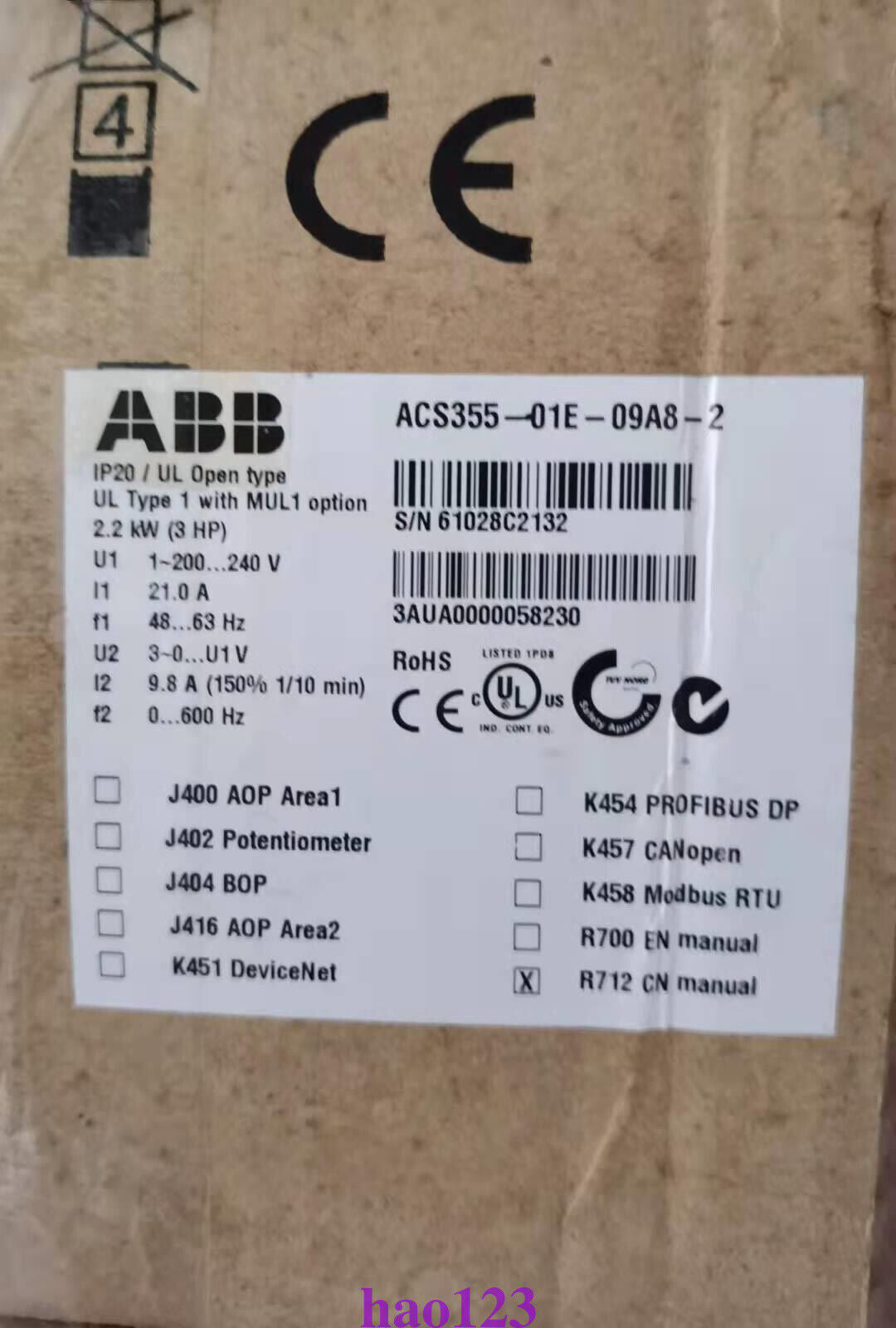 new ACS355-01E-09A8-2 ABB inverter By or - ABB