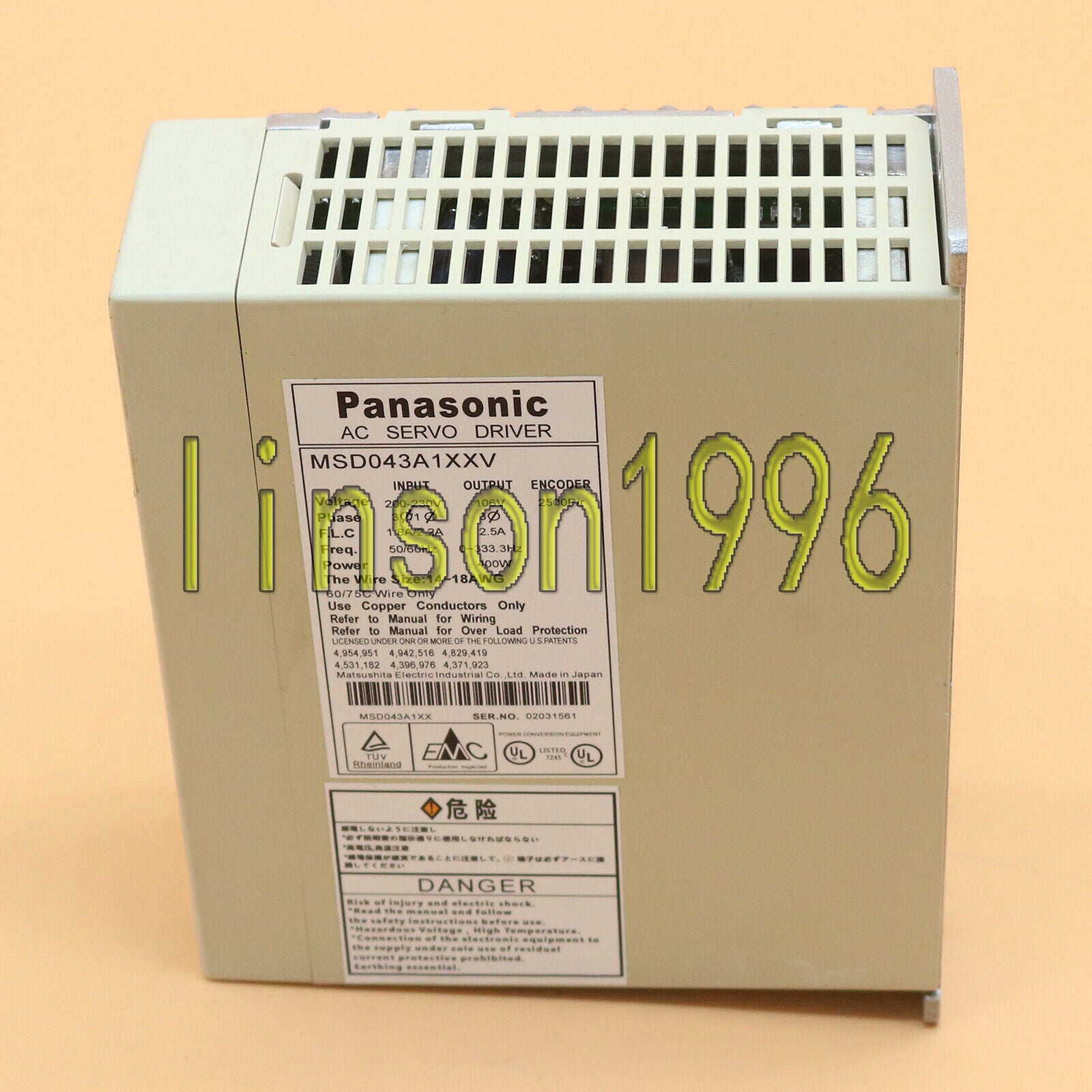Used Panasonic MSD043A1XXV Servo Driver - PANASONIC