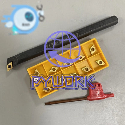 1/2 S12M SDQCR07 Lathe Boring Bar Turning Tool Holder DCMT070204 Carbide Inserts