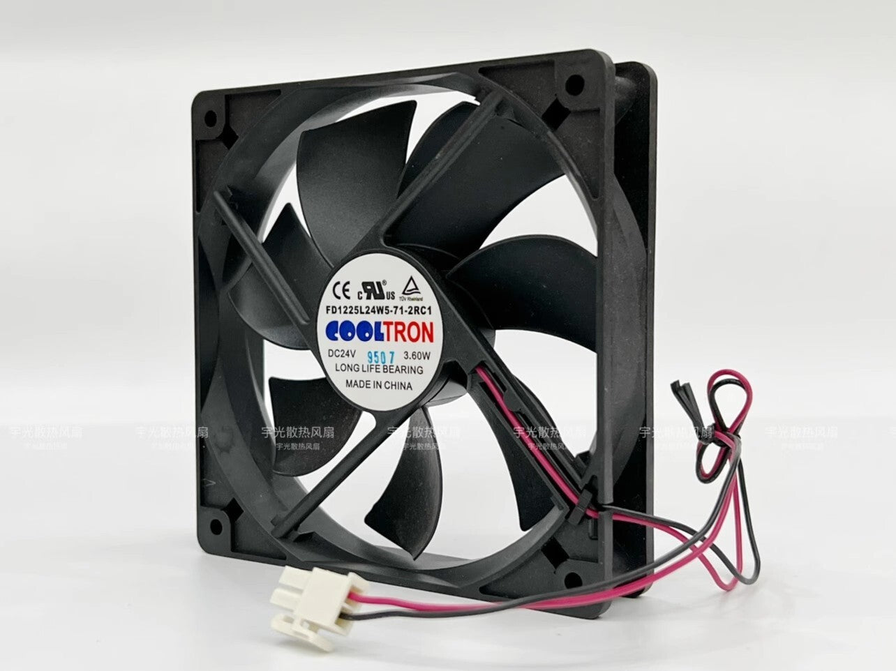COOLTRON FD1225L24W5-71-2RC1 12025 DC24V 3.60W 12CM 2-Wire Inverter Cooling Fan