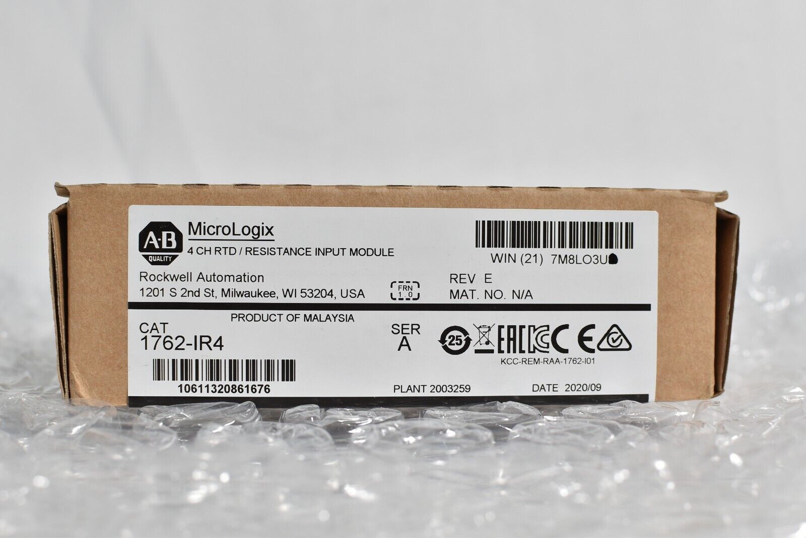 Allen-Bradley MicroLogix 4 Point Module 1762IR4 New Factory Sealed - ALLEN-BRADLEY