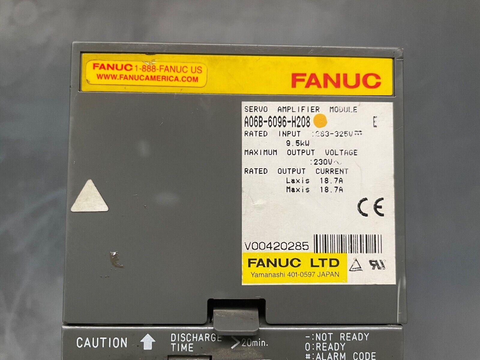 Used  Tested Fanuc Servo Amplifier Module A06B-6096-H208 koeed