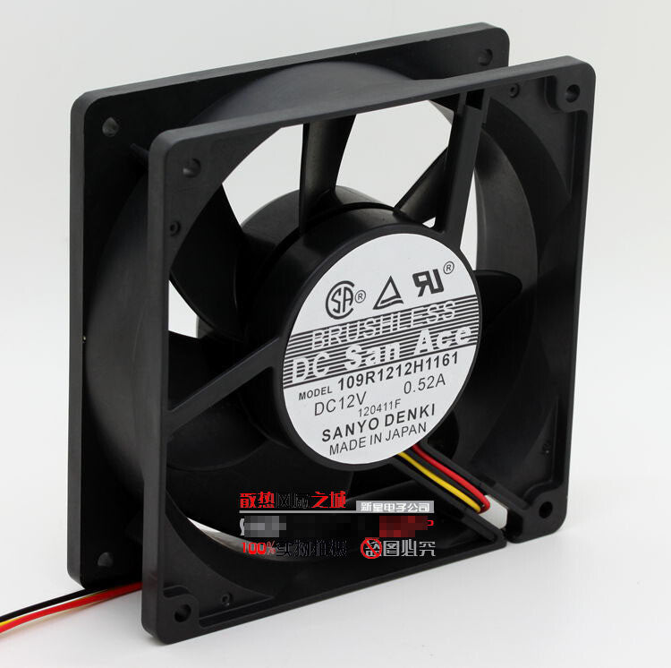 1pcs Sanyo 109R1212H1161 12CM 12V 0.52A 12038 double ball fan 3pin