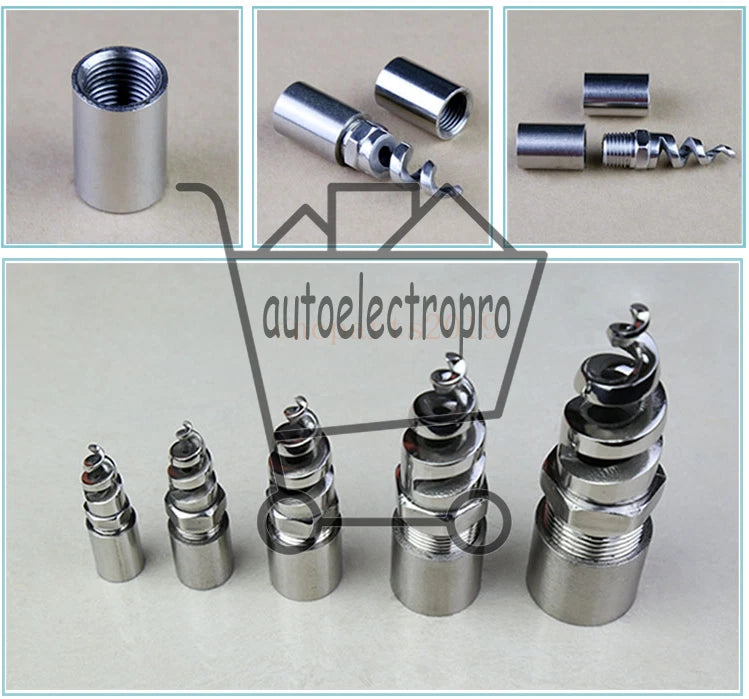 2pcs 316L Industrial Spray Dust Remove Nozzle,Full Cone Spiral Nozzle for Garden