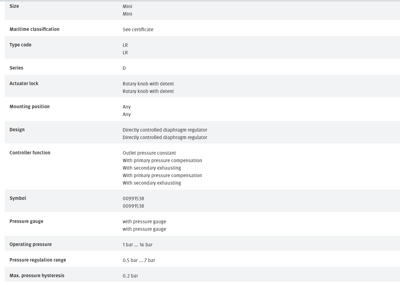 FESTO Mini Pressure Regulator LR-3/8-D-7-MINI 162584 for Small Equipment Flow Control - FESTO