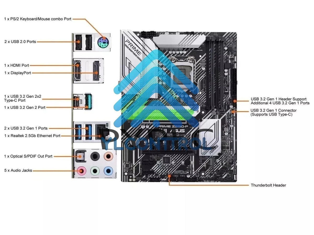 For ASUS PRIME Z590-P LGA 1200 Intel Z590 SATA 6Gb/s ATX Intel Motherboard