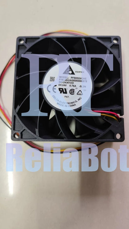 1 pcs DELTA Fan PFB0924GHE DC 24V 0.76A 92*92*38mm 3 pin inverter Cooling fan