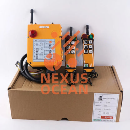 2 Emitter +1 Receiver Hoist Crane Radio Wireless Remote Control F24-6D 18~65V