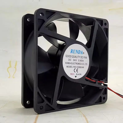 RUNDA RS1238B24M DC24V 0.60A 12038 12CM 2-Wire Inverter Cooling Fan