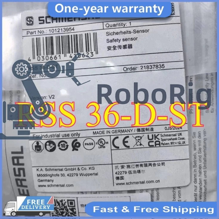 Schmersal RSS 36‑D‑ST RFID Safety Sensor M12 24VDC Non‑Contact Safety Door Unit