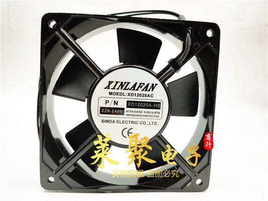 XINDAFAN XD12025AC 220V-240V 0.08A/0.07A Metal Cooling Fan