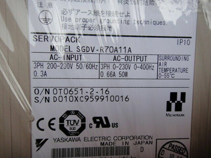new YASKAWA SGDV-R70A11A SERVO MOTOR SGDVR70A11A ping - YASKAWA