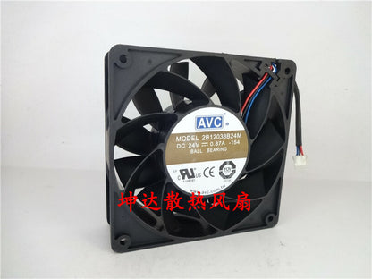 1pcs AVC 2B12038B24M 12038 12CM 24V0.87A double ball inverter fan
