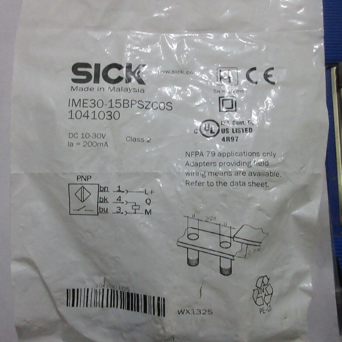 Proximity switch sensor IME30-15BPSZC0S - ONE SICK