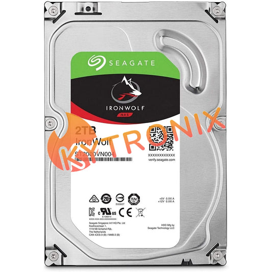 1Pcs Seagate IronWolf 2TB NAS Internal Hard Drive HDD 3.5 In SATA (ST2000VN004)