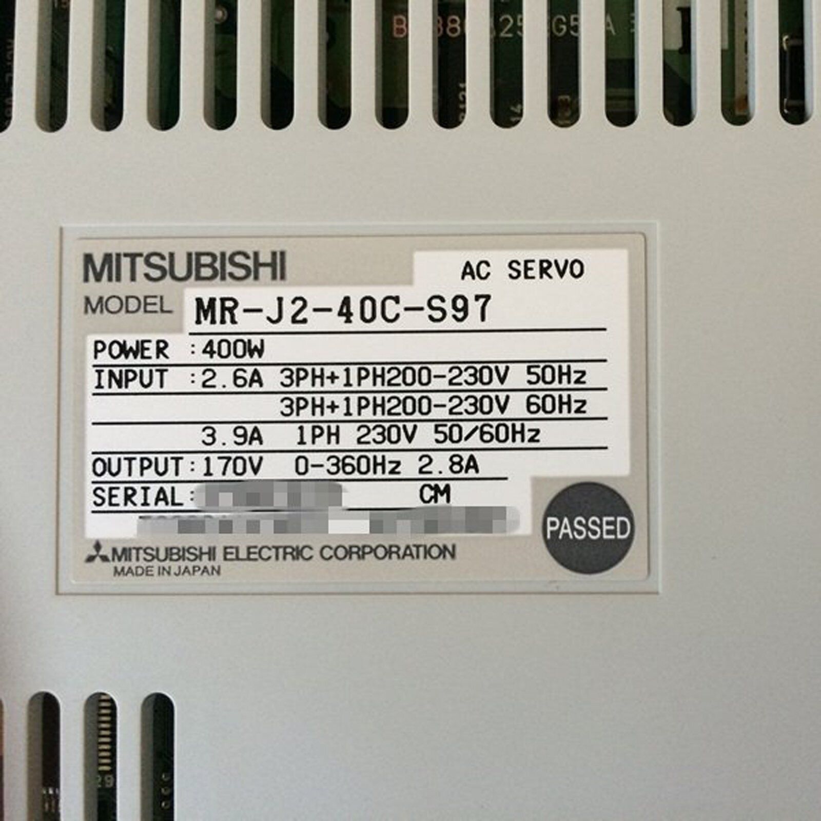 Mitsubishi MR-J2-40C-S97 Servo Drive - MITSUBISHI