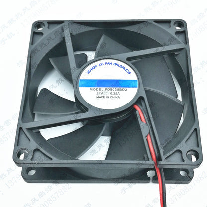 FAN-COOLING FD8025BD2 8025 DC24V 0.25A 8CM 2-Wire Dual Ball Inverter Cooling Fan
