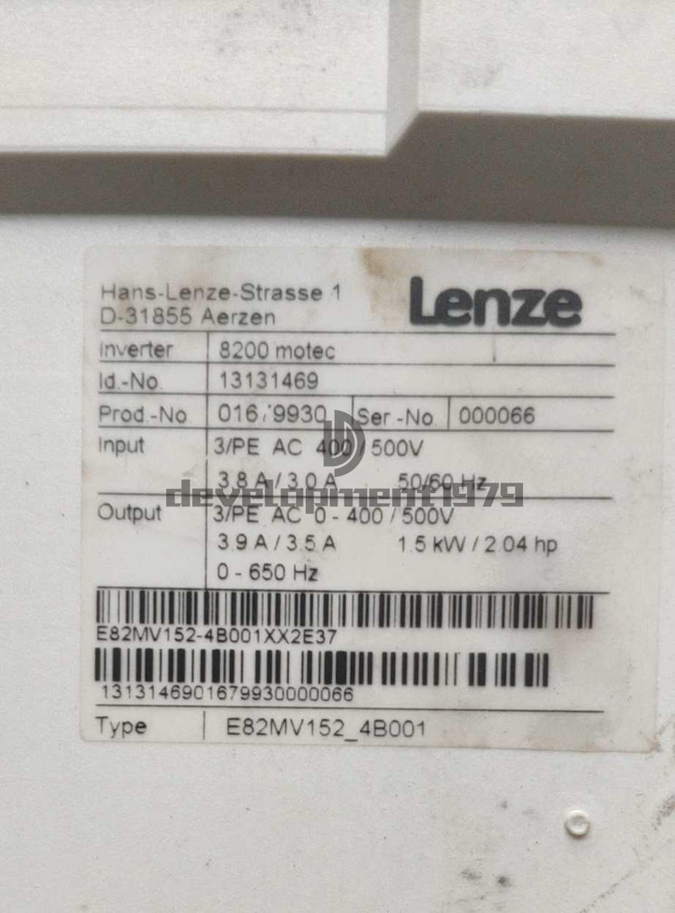 used ONE LENZE frequency converter E82MV152-4B001 - LENAZ