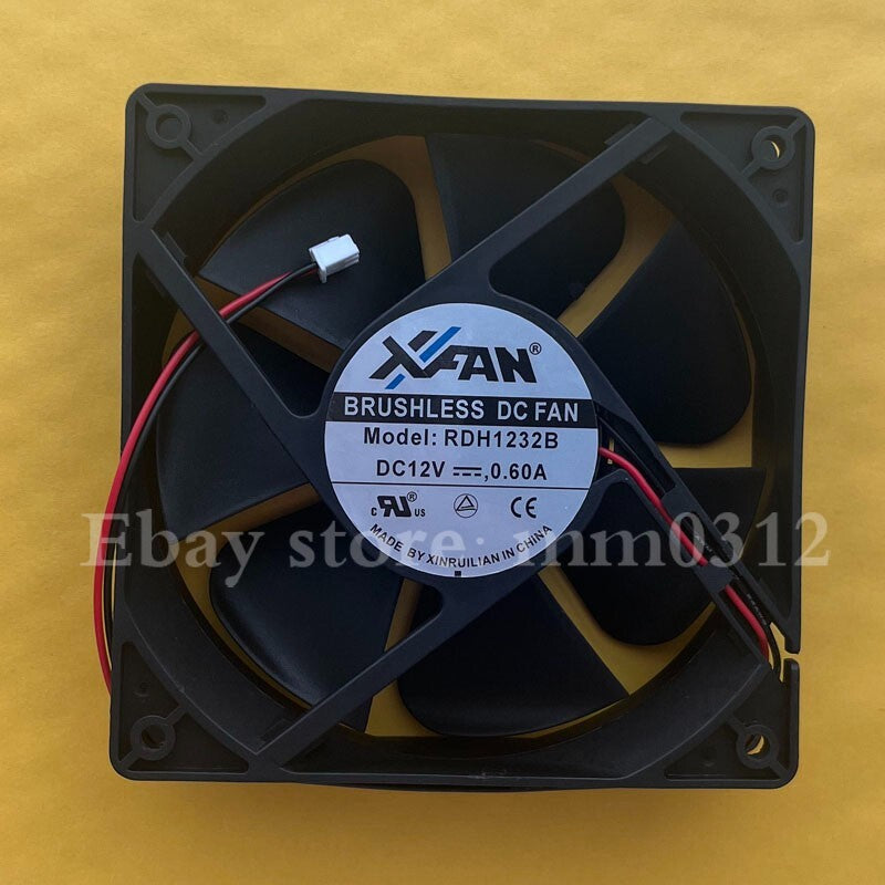 1PCS RDH1232B 12032 12V 0.60A 12CM 2-Wire Dual Ball Cooling Fan