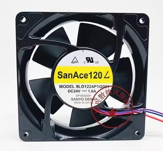 Sanyo Sanace 9LG1224P1G001 DC24V 1.6A Metal High Airflow Cooling Fan