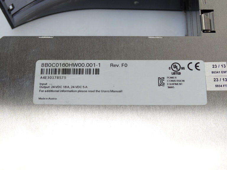 B&R 8B0C0160HW POWER SUPPLY 120V AC 180W DC-DC 1.5A - B&R