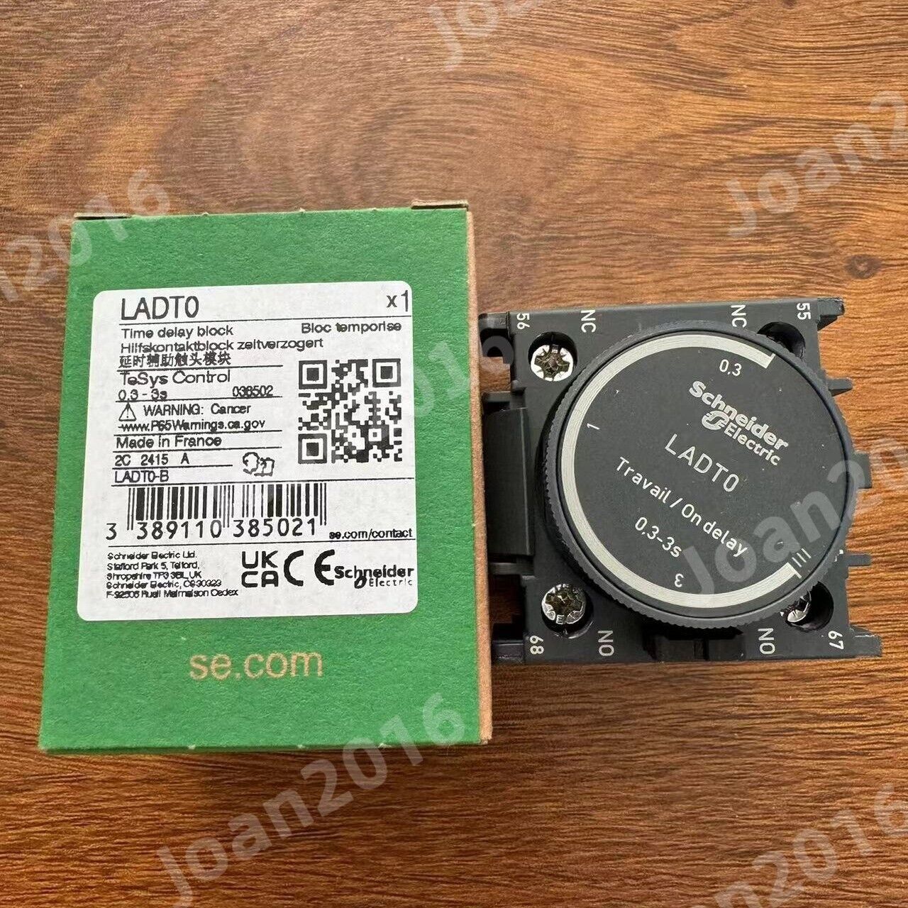 new Schneider LADT0 Contactor Time Delay Block 0.1-3s - SCHNEIDER