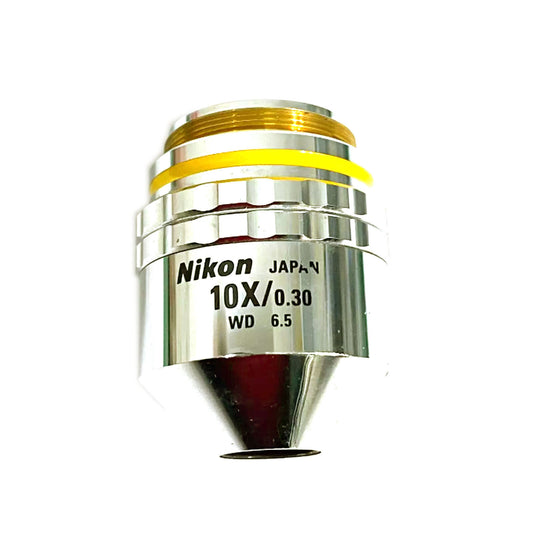 used & tested Nikon cf plan 10x/0.30 metallographic microscope objective lens - NIKON
