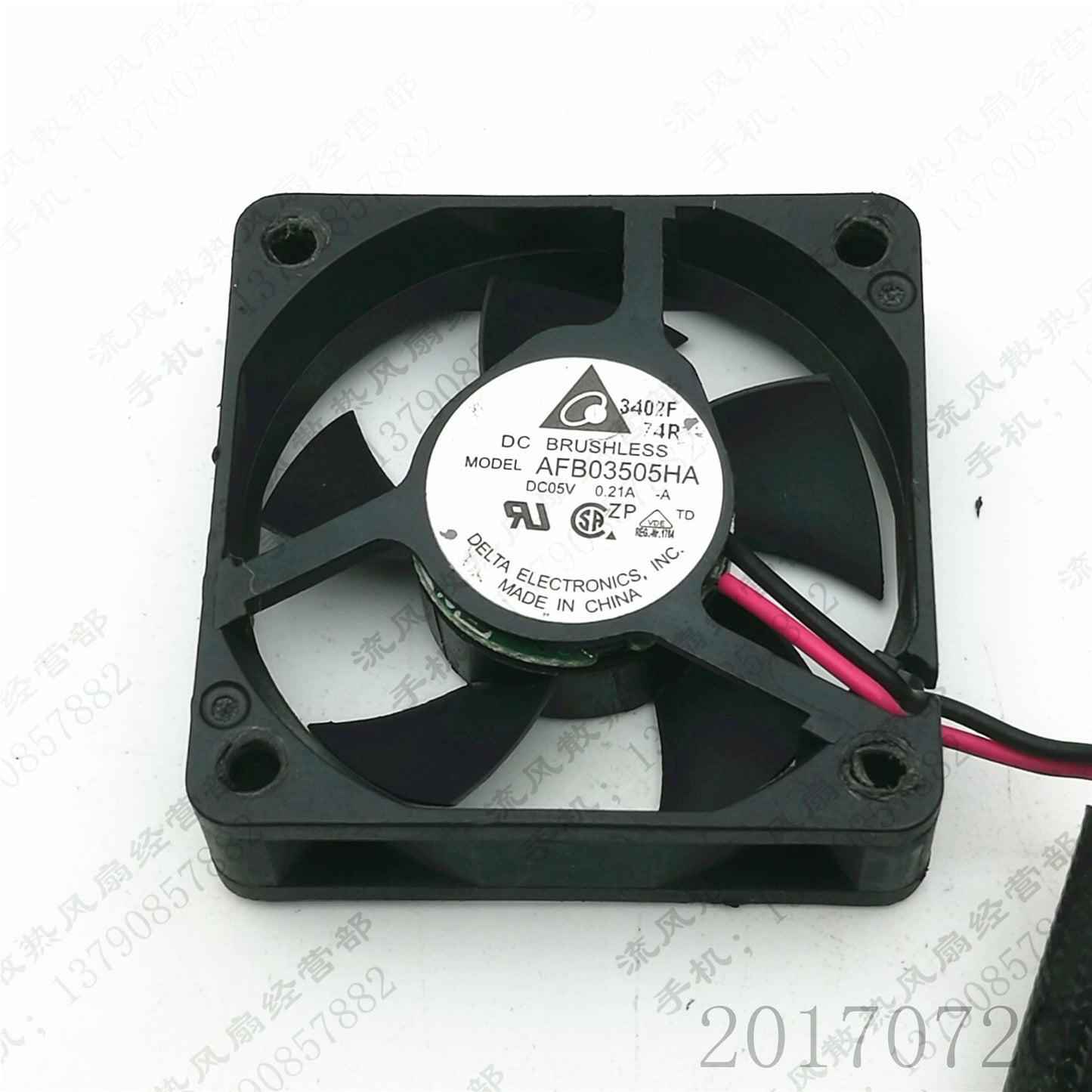 Delta AFB03505HA-A 3510 DC5V 0.21A 3.5CM 2-Wire Cooling Fan
