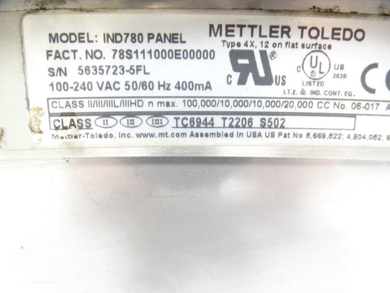 IND780 78S111000E00000 HMI - METTLER TOLEDO