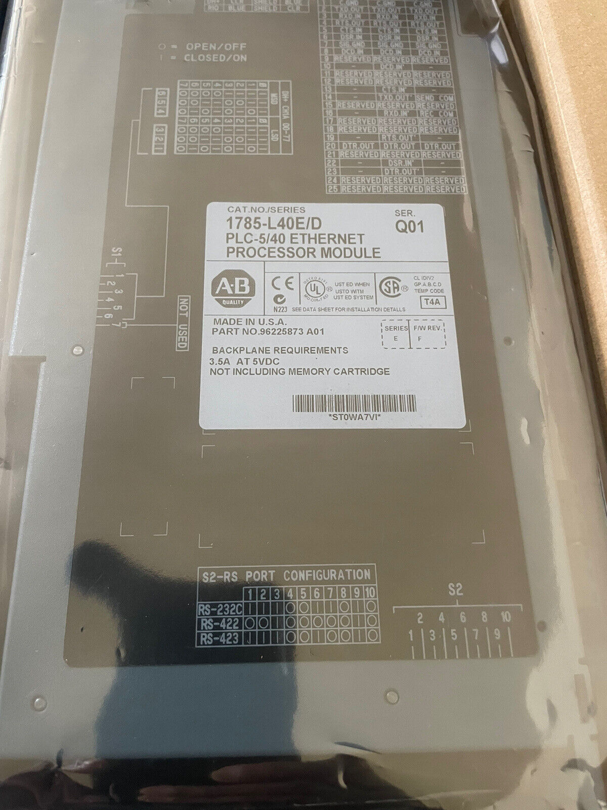 New Allen Bradley 1785-L40E PLC-5/40E EtherNet/IP Controller - KOEED