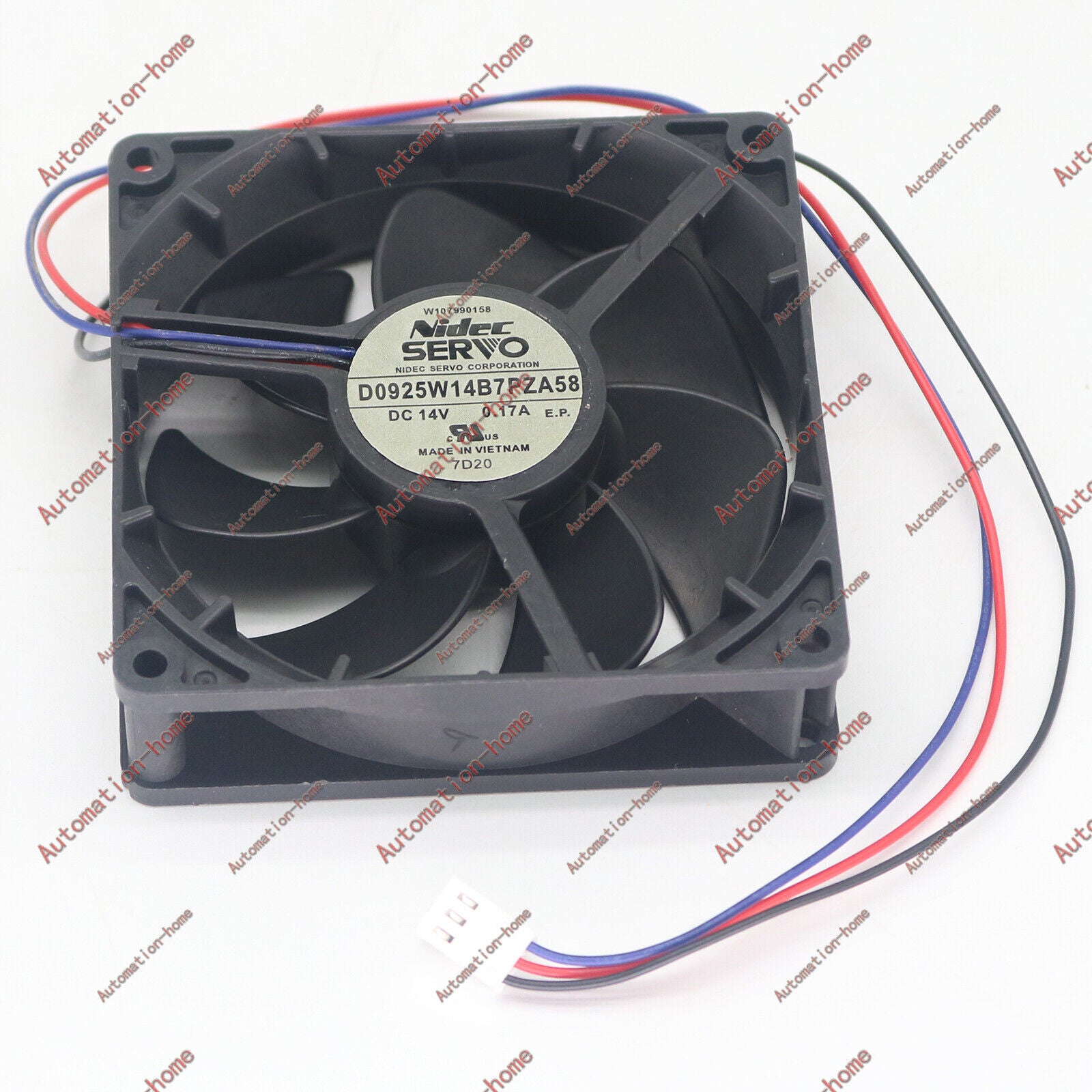 new NIDEC D0925W14B7PZA58 14V 0.17A 90*90*25mm 3-wire Waterproof Cooling