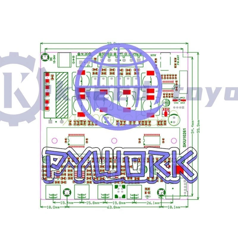 DC 12-24V Bluetooth 5.0 TPA3116D2 Digital Audio Amplifier Board 100W+50W+50W