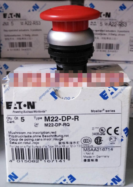 new 1PCS  Eaton Moeller M22-DP-R M22-DP-RQ Pushbutton Switch Red