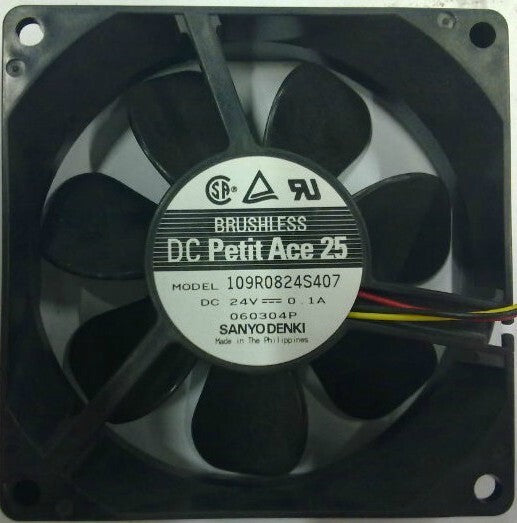 Sanyo 109R0824S407 8025 8CM 24V 0.1A 3-wire inverter fan