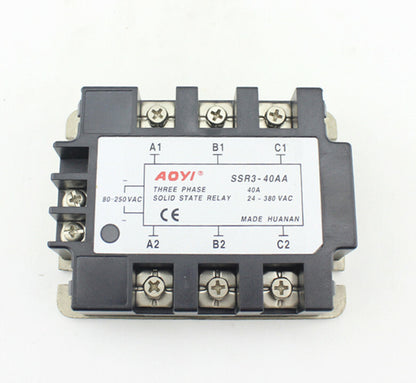 new Three-phase solid state relay SSR3-AA 10A 25A 40A 90A AC-AC 80-250V/24-380V AC