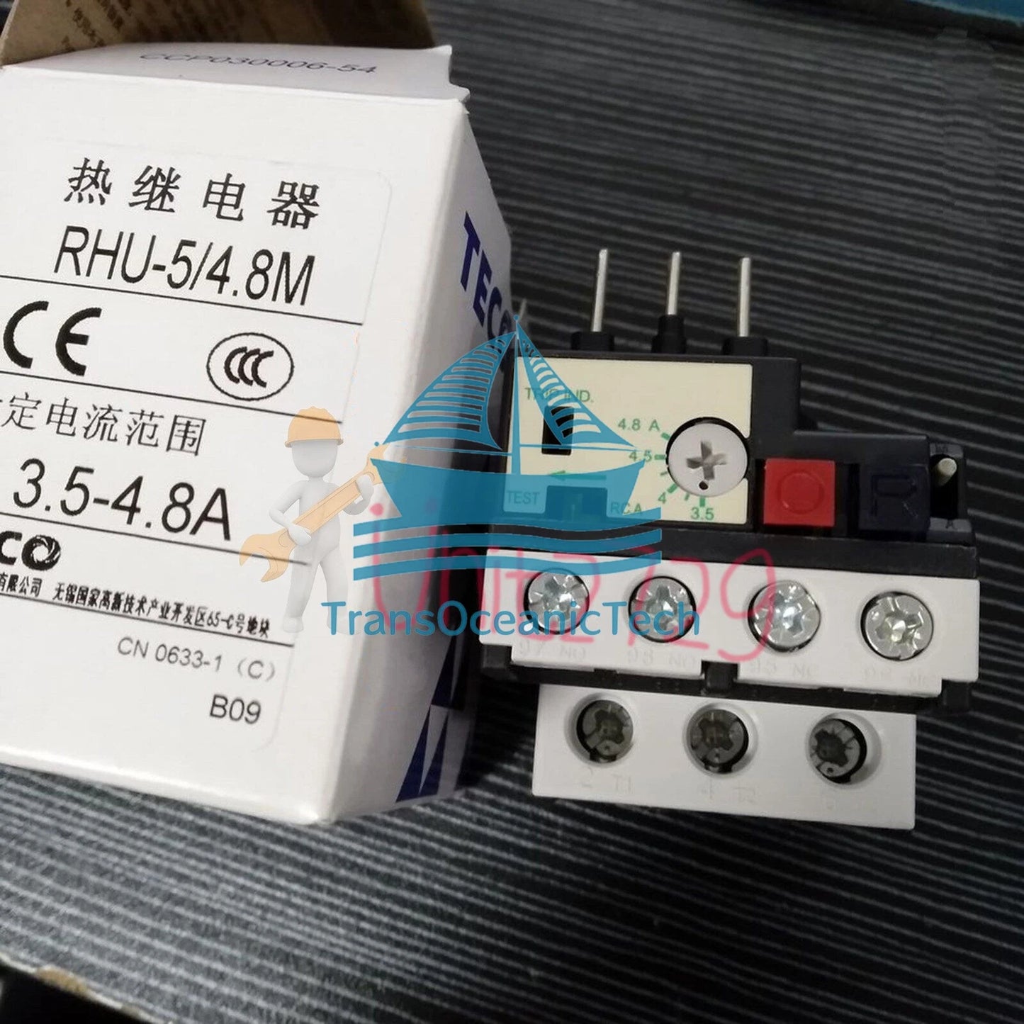 1PCS TECO RHU-5/4.8M 3.5-4.8A Thermal Relay Overload Thermal Protector#QW