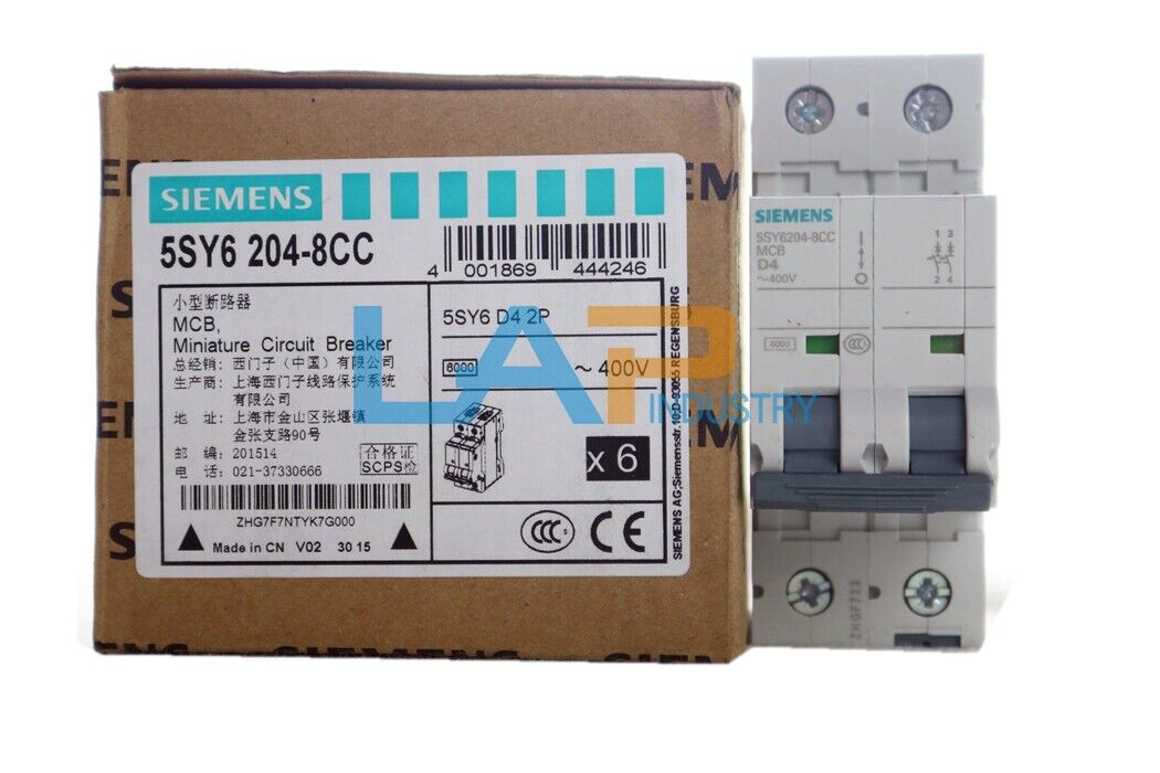 new QTY:1 FOR SIEMENS Circuit Breaker 5SY6204-8CC 2P D4A