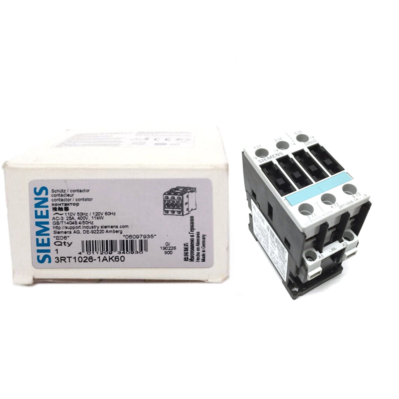 new  Siemens 3RT1026-1AK60 Contactor 3RT10261AK60