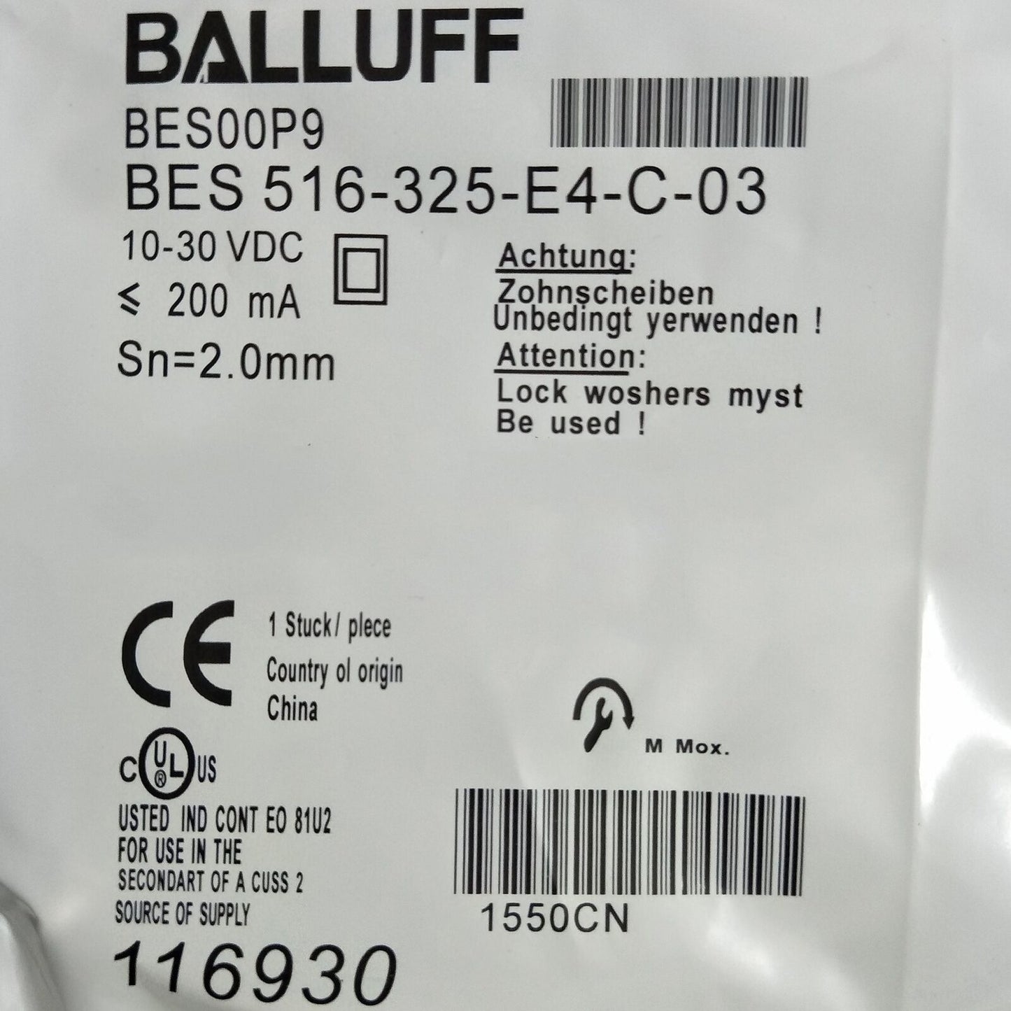 Balluff BES 516-325-E4-C-03 Proximity Sensor - BALLUFF