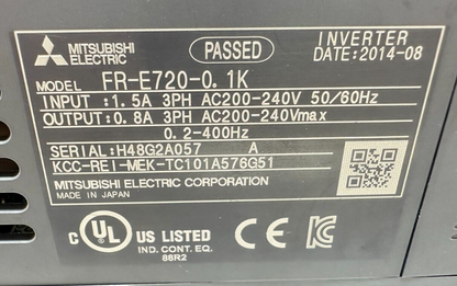 used Mitsubishi FR-E720-0.1K Inverter Drive - MITSUBISHI