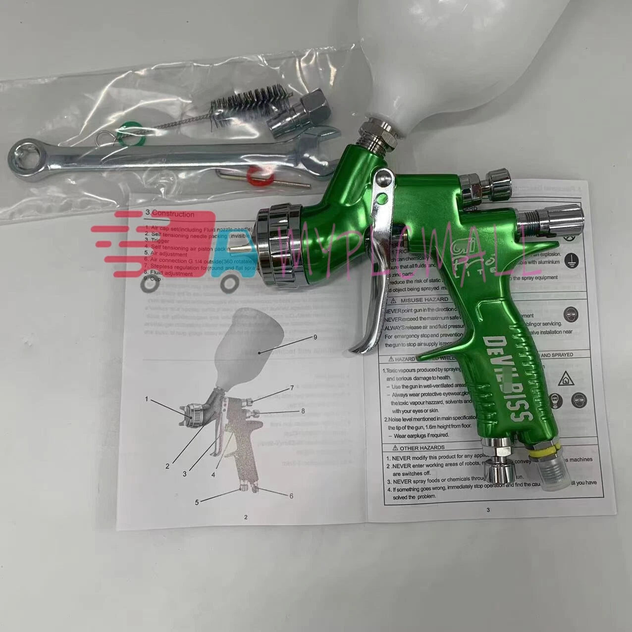 Primer / Varnish TE20 1.3mm Nozzle Automobile spray gun for Devilbiss
