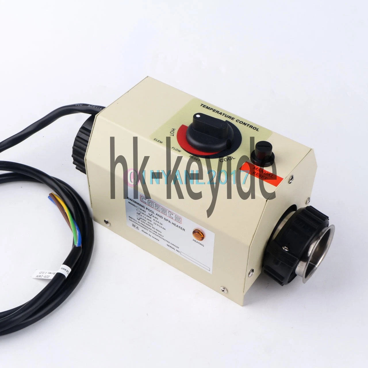 Electric Swimming Pool Heater SPA Water Bath Hot Tub Thermostat Heater 3KW B-M3