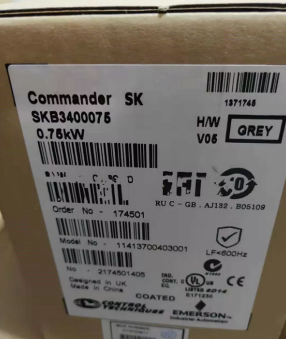 Advanced Control Techniques Nidec Inverter SKB3400075 - Nidec Inverter with SKB3400075 Model - NIDEC