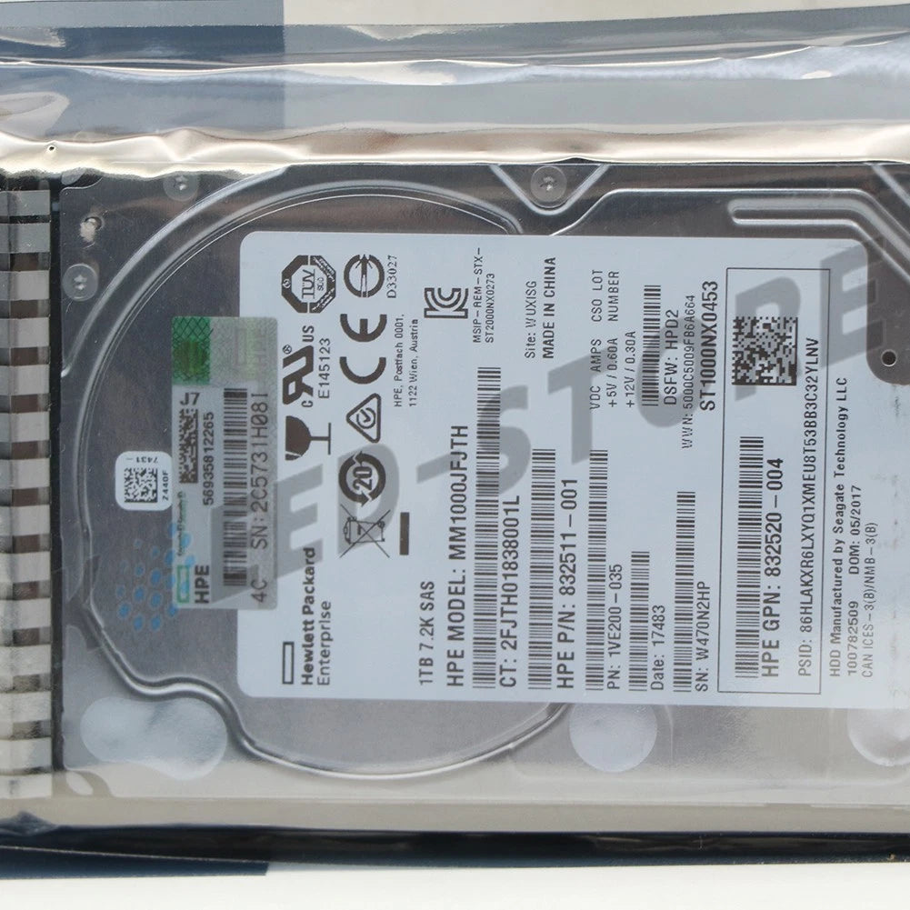 1PCS 1TB 7.2K 12G SFF 2.5 SAS SC HDD G9 G8 HPE 832984-001 832514-B21