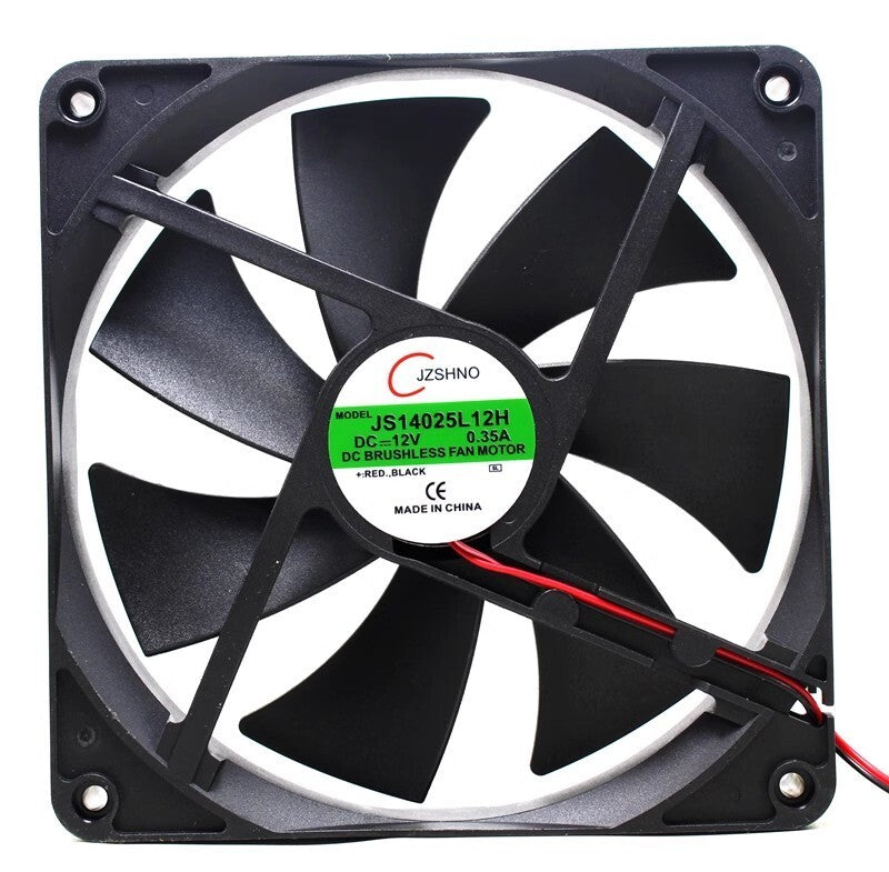 1PCS JS14025L12H 14025 DC12V 0.35A 14CM 2-Wire Silent Cooling Fan