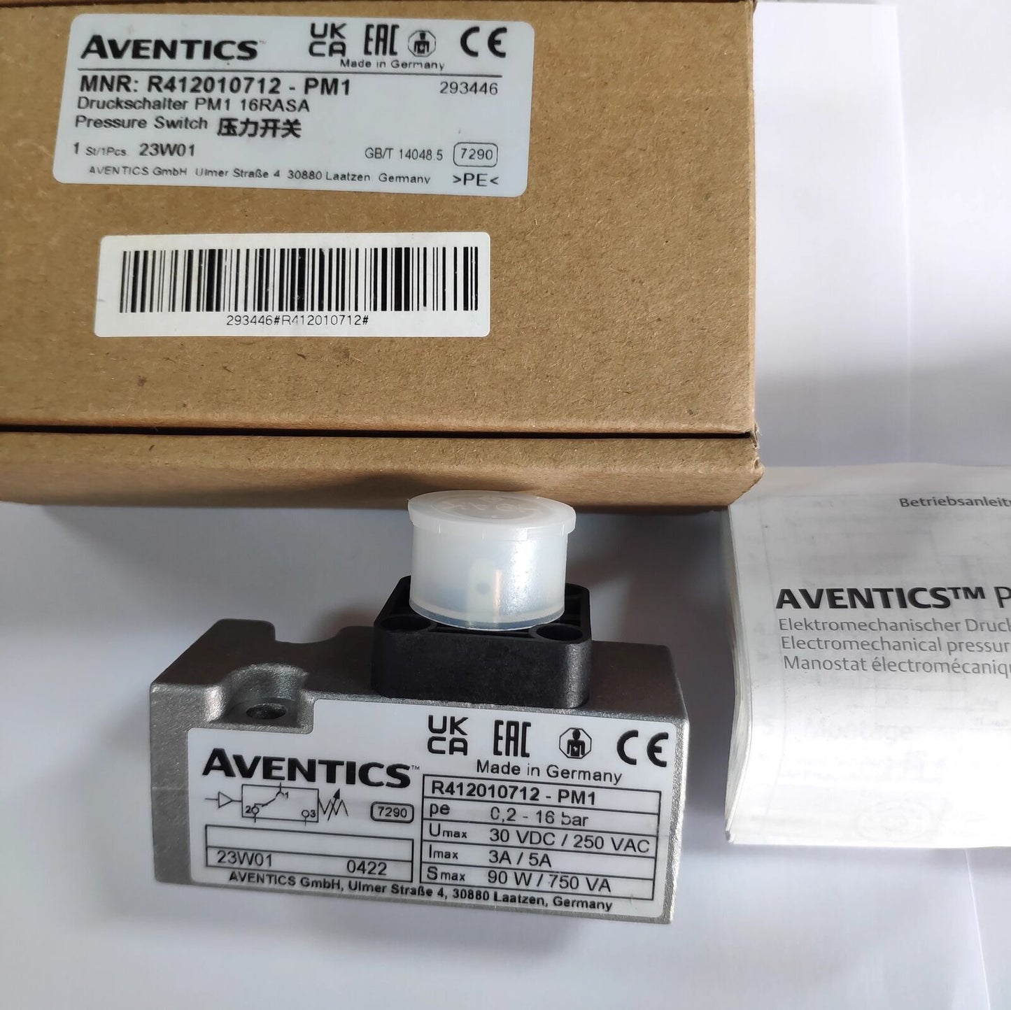 1pcs AVENTICS Pressure Switch R412010712 Series PM1 0.2-16bar