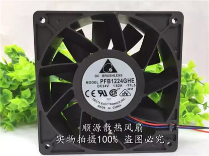 DELTA PFB1224GHE DC24V 1.62A 120*120*38MM 3-Wire Inverter Cooling Fan