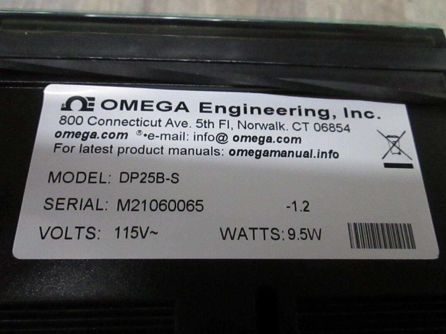 OMEGA Strain Gage Panel Meter 4 DIGIT 115 VAC 9.5W Model Dp25b-s - OMEGA