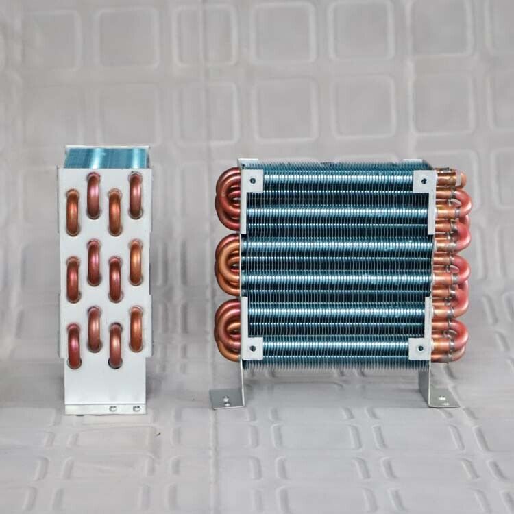 new 1pcs CP4x6x120 condenser air-cooled copper tube aluminum fin radiator 110V fan